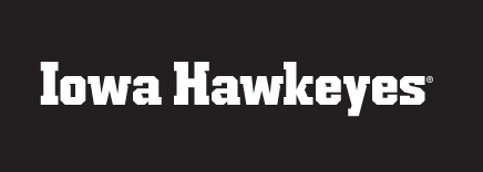 Iowa Hawkeyes wordmark, white variant, cell 45