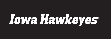 Iowa Hawkeyes wordmark, white, italic variant, cell 50