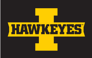 Iowa Hawkeyes logo, color on black variant, cell 2