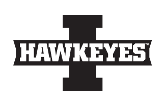Iowa Hawkeyes logo, black and white variant, cell 3