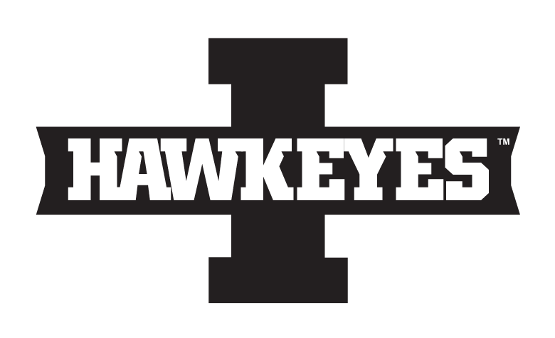 Iowa Hawkeyes logo, black and white variant, cell 2
