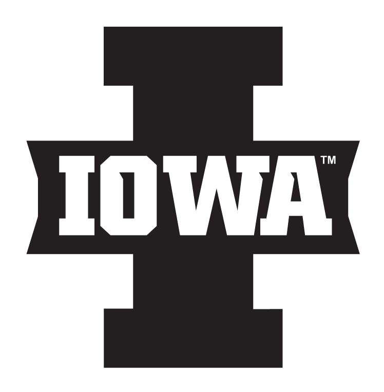 Iowa Hawkeyes logo, black and white variant, cell 4
