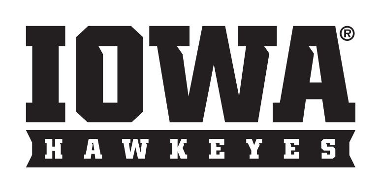 Iowa Hawkeyes logo, black and white variant, cell 6