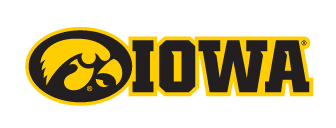Iowa wordmark with Tigerhawk, color horizontal variant, cell 17