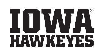 Iowa Hawkeyes wordmark, black and white variant, cell 23