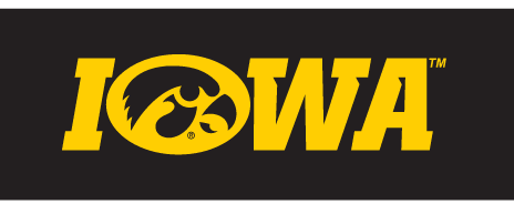 Iowa Tigerhawk Wordmark, Yellow/Black Italic on Black variant, cell 7