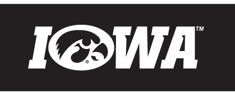 Iowa Tigerhawk Wordmark, White/Black Italic on Black variant, cell 8