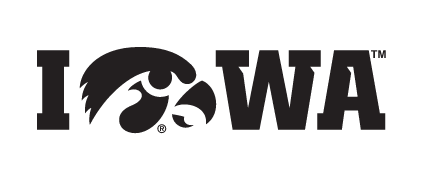 Iowa Tigerhawk Wordmark, Black/White variant, cell 22
