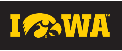 Iowa Tigerhawk Wordmark, Yellow/Black on Black variant, cell 23