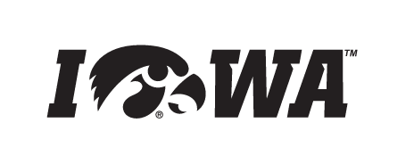 Iowa Tigerhawk Wordmark, Black/White Italic variant, cell 26