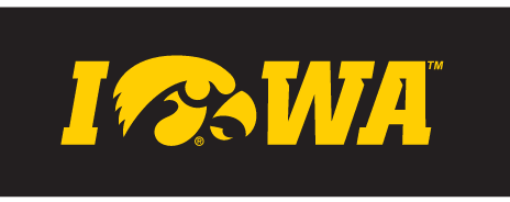 Iowa Tigerhawk Wordmark, Yellow/Black Italic on Black variant, cell 27