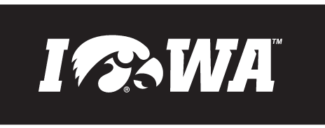 Iowa Tigerhawk Wordmark, White/Black Italic on Black variant, cell 28