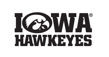 Iowa Hawkeyes Tigerhawk Wordmark, Black/White Stacked variant, cell 10
