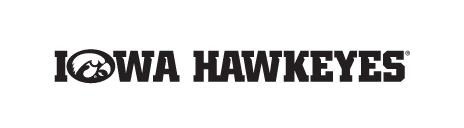 Iowa Hawkeyes Tigerhawk Wordmark, Black/White Horizontal variant, cell 14