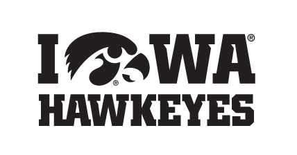 Iowa Hawkeyes Tigerhawk Wordmark, Black/White Stacked variant, cell 30