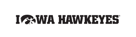 Iowa Hawkeyes Tigerhawk Wordmark, Black/White Horizontal variant, cell 34