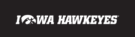 Iowa Hawkeyes Tigerhawk Wordmark, White/Black Horizontal Italic on Black variant, cell 40