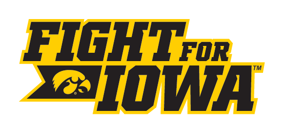 FIGHT FOR IOWA wordmark, yellow and black variant, cell 1