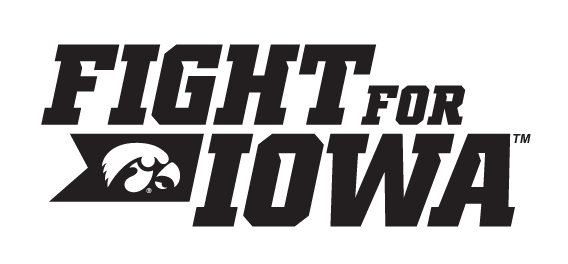 FIGHT FOR IOWA wordmark, black variant, cell 3