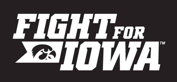 FIGHT FOR IOWA wordmark, white variant, cell 4
