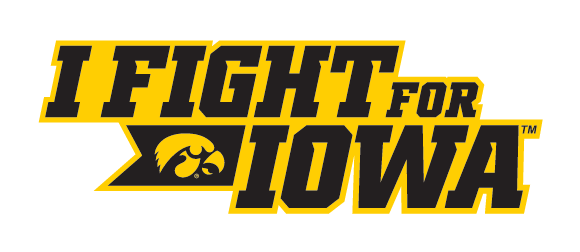 I FIGHT FOR IOWA wordmark, yellow and black variant, cell 5