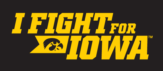 I FIGHT FOR IOWA wordmark, yellow variant, cell 6