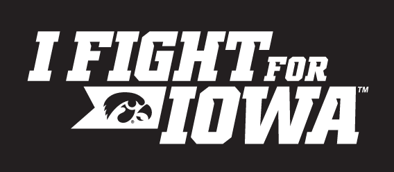 I FIGHT FOR IOWA wordmark, white variant, cell 8