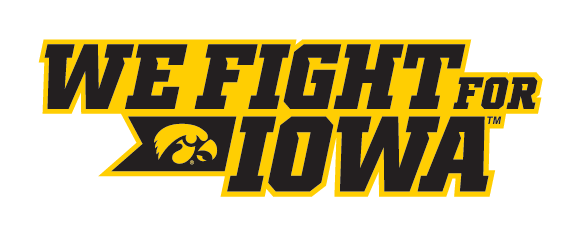 WE FIGHT FOR IOWA wordmark, yellow and black variant, cell 9