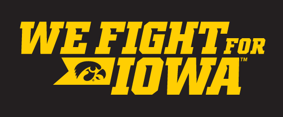 WE FIGHT FOR IOWA wordmark, yellow variant, cell 10