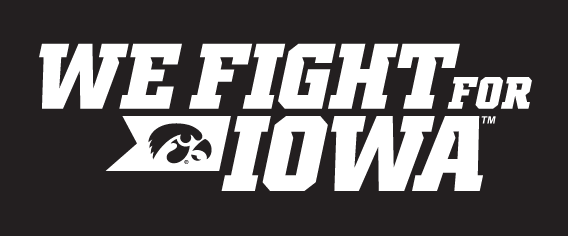 WE FIGHT FOR IOWA wordmark, white variant, cell 12