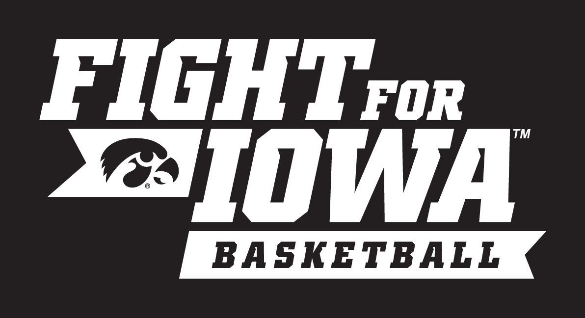 Fight for Iowa Basketball, white on black variant, cell 4
