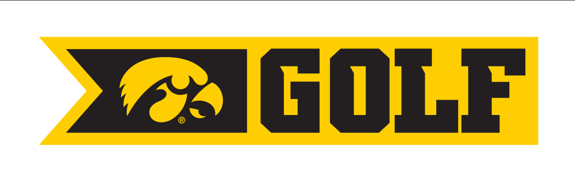 Iowa Hawkeyes logo, Golf, black and gold variant, cell 1