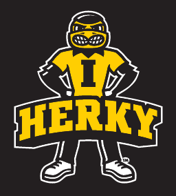 Herky Mascot, full body, color on black variant, cell 2