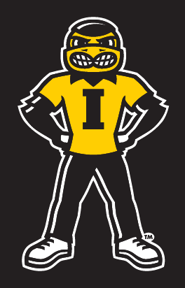 Herky Mascot, standing, color on black variant, cell 18