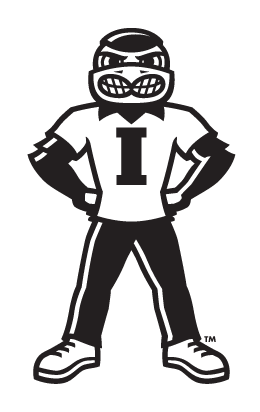 Herky Mascot, standing, black and white variant, cell 19