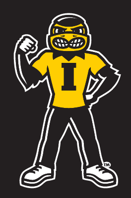 Herky Mascot, flexing, color on black variant, cell 26