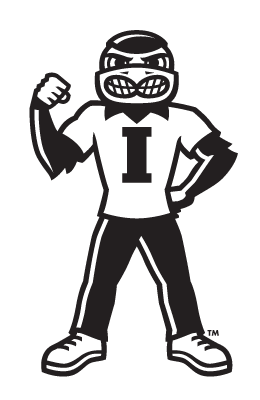 Herky Mascot, flexing, black and white variant, cell 27