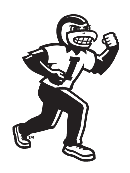 Herky Mascot, running, black and white variant, cell 31
