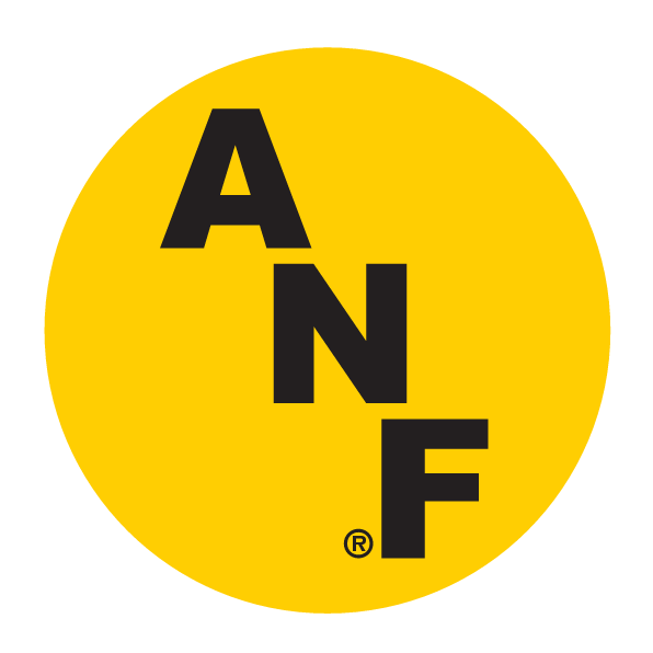 ANF circle logo, yellow circle with black text variant, cell 1