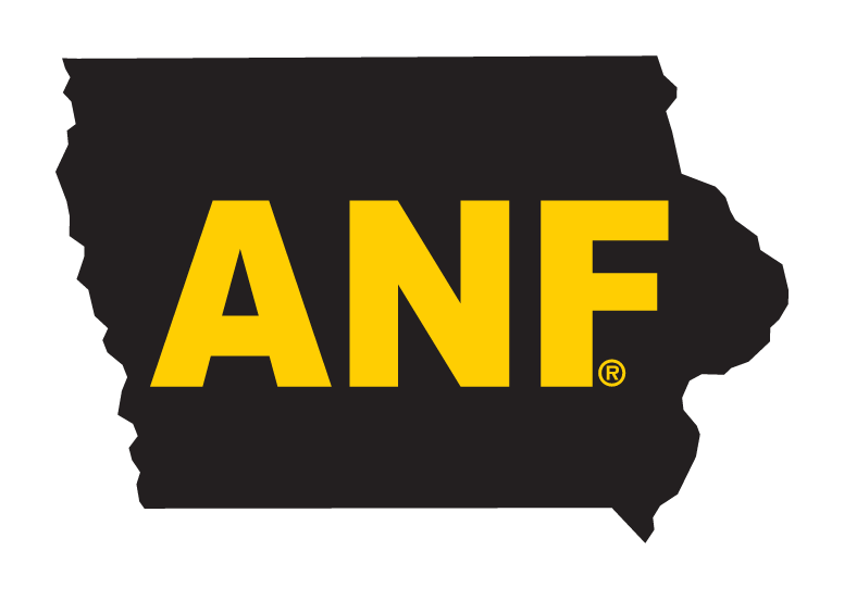 ANF state logo, black state outline with yellow text variant, cell 5