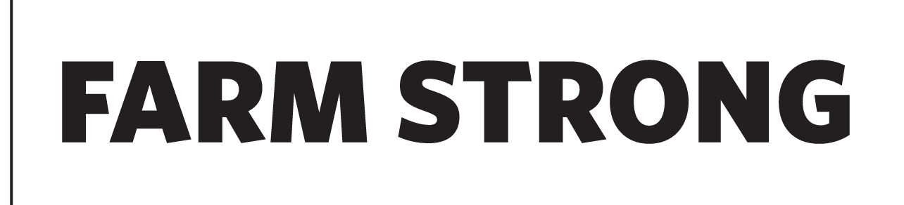 FARM STRONG wordmark, black text variant, cell 7