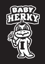 Baby Herky, black and white on dark variant, cell 4