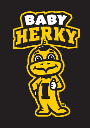 Baby Herky, yellow and black on dark variant, cell 6