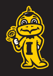 Baby Herky, yellow and black outline on dark variant, cell 18