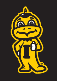 Baby Herky, yellow and black outline on dark variant, cell 22