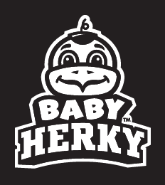 Baby Herky Head, black and white on dark variant, cell 28
