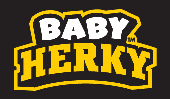 Baby Herky Wordmark, full color on dark variant, cell 34