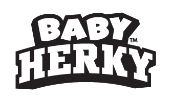 Baby Herky Wordmark, black and white variant, cell 35