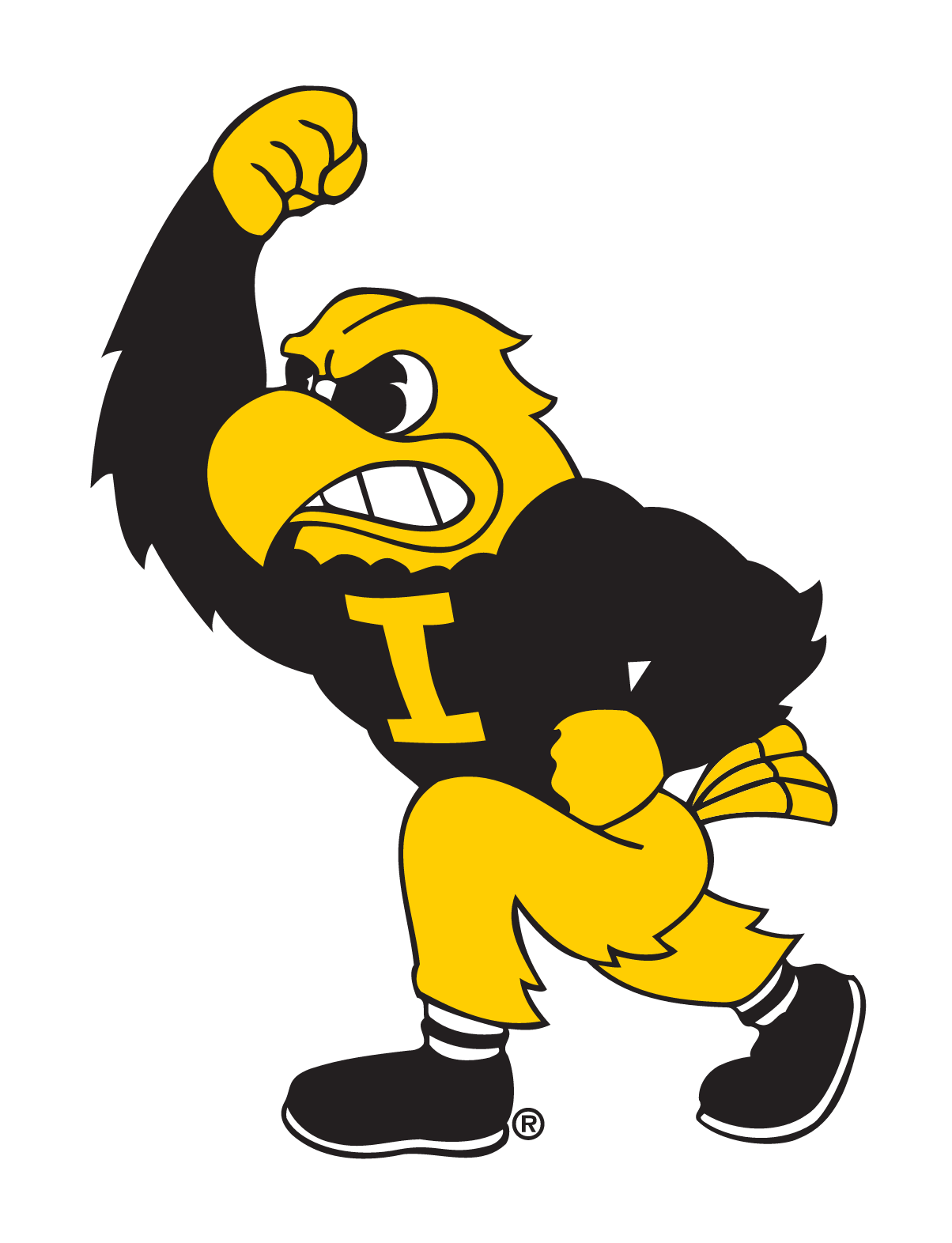 Herky the Hawk mascot, full body, color variant, cell 1