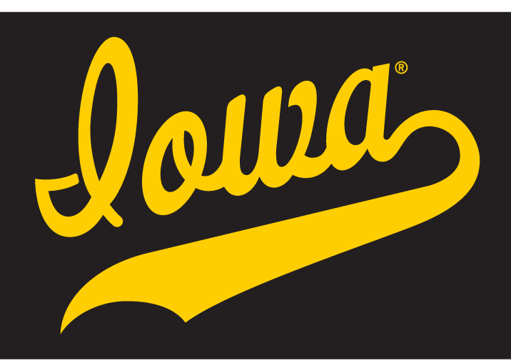 Iowa script wordmark, yellow variant, cell 3